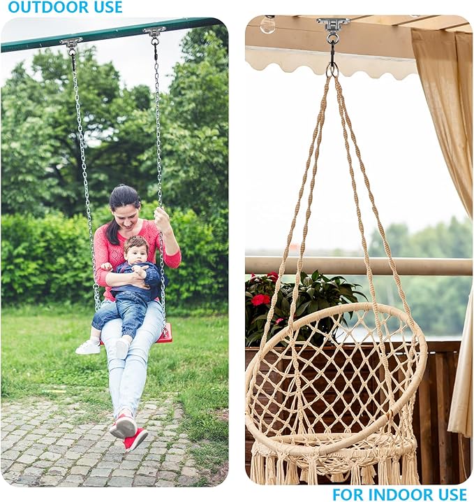 Heavy Duty Swing Hanger for 1000 LBS Capacity Hammock Hanger 180° Swing Stainless Steel Swing Hardware Accessories for Porch Playground Yoga Sand Bag