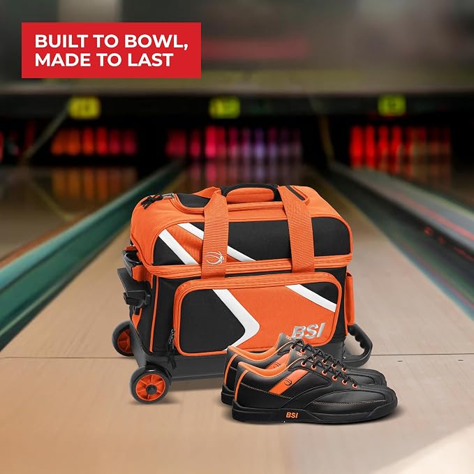 BSI Dash Roller Bowling Bag with Smooth Rolling Wheels, Padded Ball Compartment, Retractable Locking Handle, & Shoe Pocket