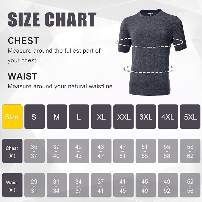 5 Pack Men’s Athletic Active Quick Dry T Shirts - Crew Neck Short Sleeve | Running Gym Workout Sports Tee Tops Bulk