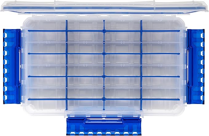 Flambeau Outdoors Ultra Divided Slim Waterproof Ultimate Tuff Tainer | 32 Compartments, Zerust Anti-Corrosion Dividers, Individually Stores 6"+ Jerkbaits, Lipless Cranks, Swim Baits, 14" x 8.9" x 1.7"