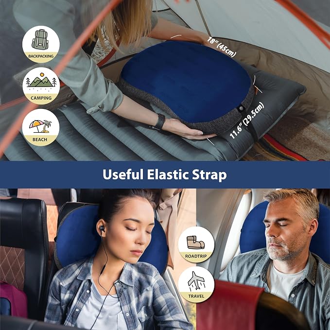 TREKOLOGY UL80 Ultralight Inflatable Backpacking Sleeping Pad with ALUFT Plus SE Inflatable Camping Pillow – Compact, Portable, and Comfortable Gear for Camping, Hiking, Travel, and Outdoor Adventures