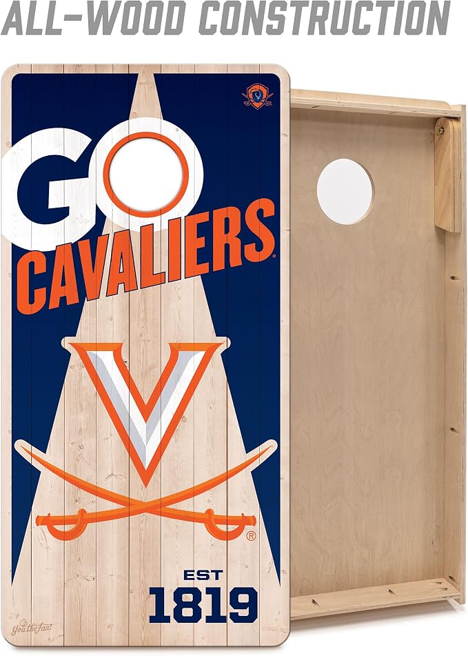 YouTheFan NCAA 2’ x 4’ Professional Wood Cornhole Game