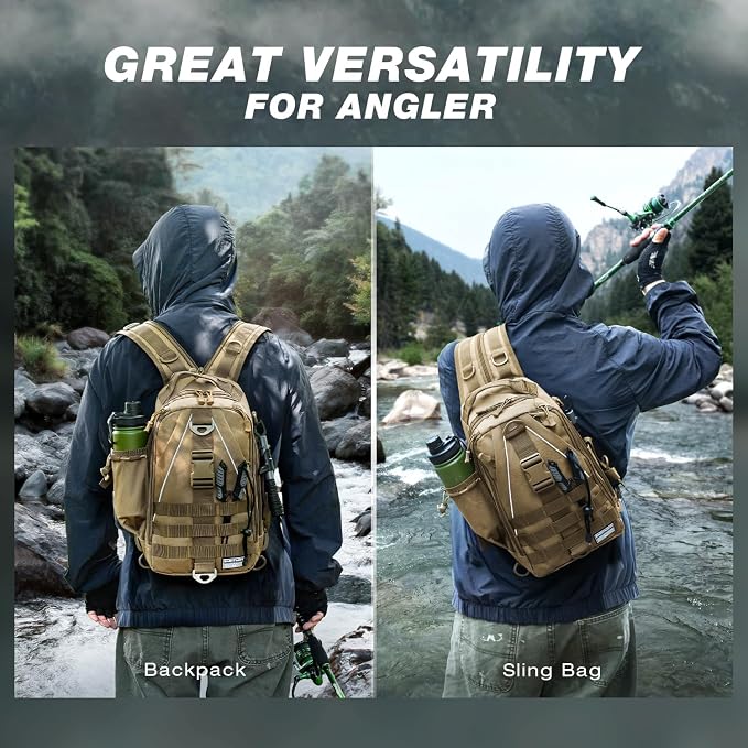 Ghosthorn Fishing Backpack with Tackle Boxes Fish Lip Gripper Pliers Lures Waterproof Tackle Bag with Rod Holder Fishing Gear