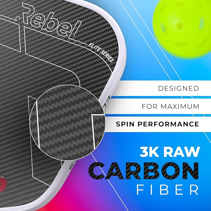 Pickleball Paddle Carbon Fiber | Professional Carbon Fiber Pickleball Paddle | 16mm Polymer Core | Designed for Maximum Control and Power | USAPA Approved | Designed in San Diego