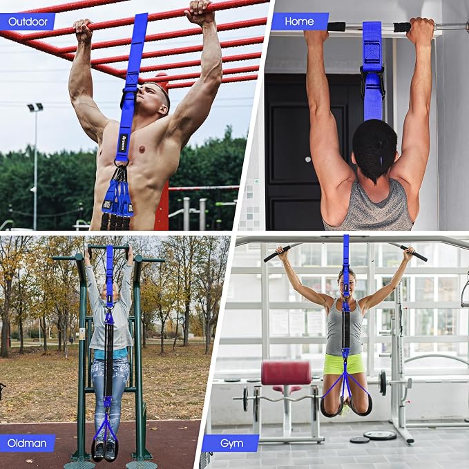 Ayombo Pull Up Assistance Bands, Resistance Bands for Pull Up Bar Workout, Adjustable Heavy Duty Pull Up Assist Equipment with 4 Assistance Bands, Home Gym Fitness Exercise Strength Training