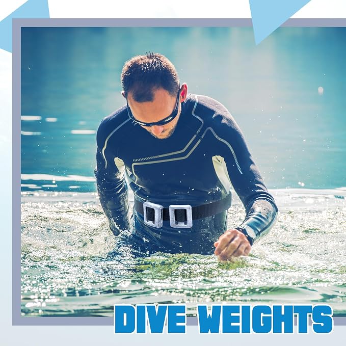 Tellegloww 4 Pcs Dive Weights for Scuba with 1 Pcs Scuba Diving Weight Belt Set Scuba Weights Nylon Long Scuba Weight Belt with Metal Quick Release Buckle for Summer Free Diving Spearfishing
