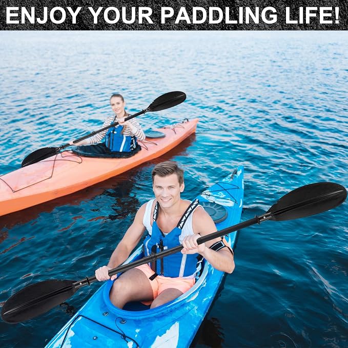 Kayak Paddles for Adults, Kayak Paddles Oars Telescoping Heavy Duty 360° Rotatable Blade with Paddle Leash & Non-Slip Grip Floating Paddle for Kayaking Inflatable Kayaks SUP Canoeing