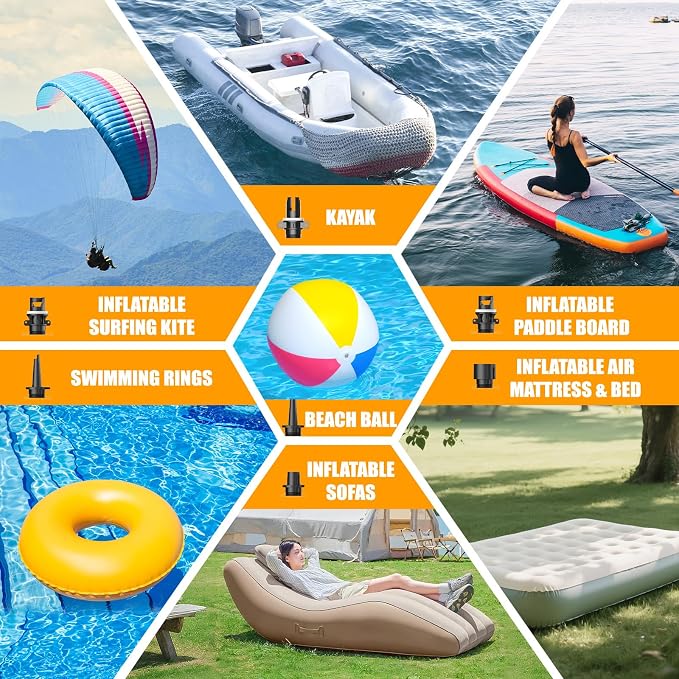 AIRSPIRIT Electric Paddle Board Pump, Rechargeable High Pressure SUP Air Pump, Intelligent Dual Stage Inflation & Deflation, Auto-Off for Stand Up Paddle Boards, Surfing Kite, Tent, Boat, Kayaks