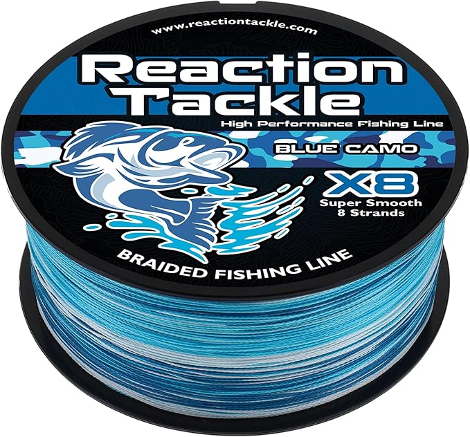 Reaction Tackle Braided Fishing Line - Pro Grade Power Performance for Saltwater or Freshwater Fish - Colored Fishing Line Braid for Extra Visibility