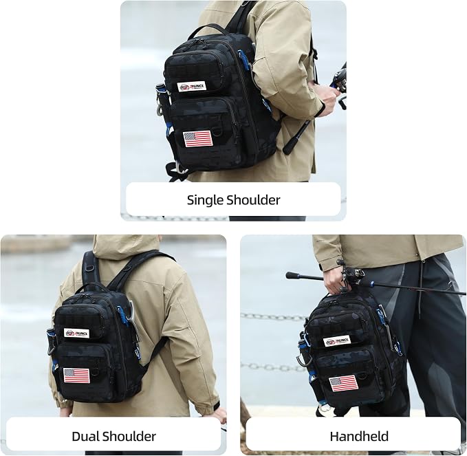 RUNCL Fishing Tackle Backpack | Lightweight Portable Gear Bag, Soft & Comfortable All Day Carry Design, Large Capacity Multi-Pocket Organizer Storage