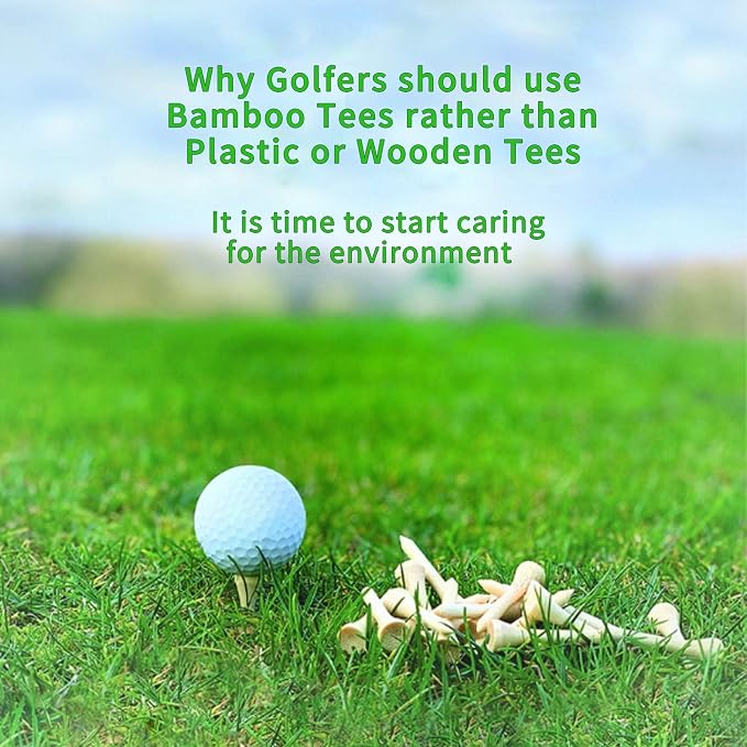 1000pcs Per Pack Natural Bamboo Golf Tees, 2.75 Inch (7cm) Length, PGA Approved for Professional Player or Beginner's Trainning. Stronger Than Wood, No Side Spin Friction.