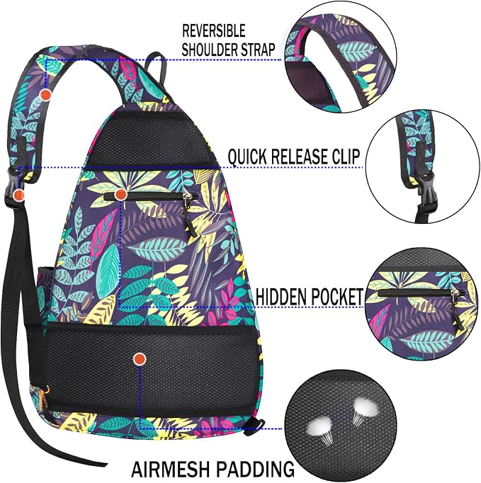 Pickleball Bag - Pickleball Bags for Women Men - Pickleball Backpack - Travel Pickleball Paddle Case, Pickle Ball Bag for Pickleball Paddle Tennis Racket, Protable Pickleball Sling Bag