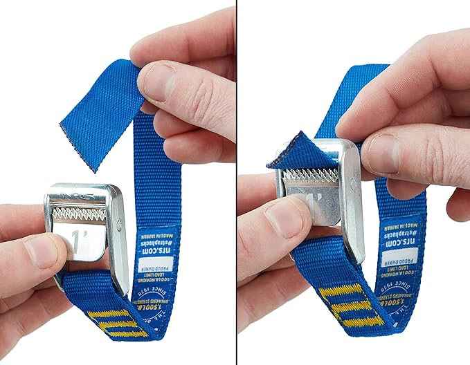 NRS 1" HD Tie-Down Straps 12' Pair Iconic Blue