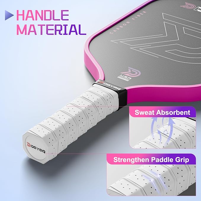 DGYGQ Pickleball Paddles with Polypropylene Honeycomb Core, T700SC Power Carbon Fiber Pickleball Paddle, Increased Power for Ultimate Spin & Consistency
