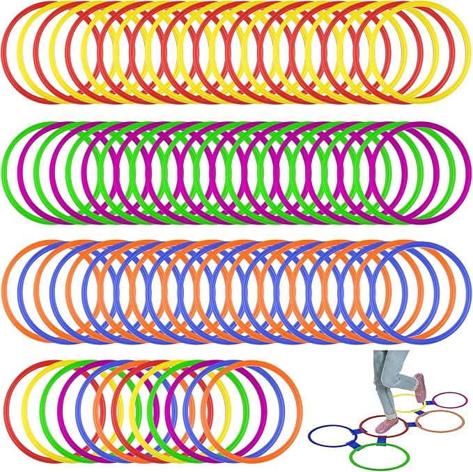 Mototo 24/30/48/96 Pack Agility Rings 15 Inch Speed Training Hopscotch Rings Plastic Circle Jumping Hoops Agility Hurdles for Athlete Exercise Soccer Football Gymnastics Games Practice Footwork