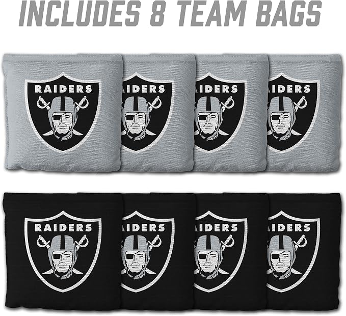 YouTheFan Officially-licensed NFL Set of 8 Cornhole Bags - All Weather Dual Sided Slide & Stop - regulation size