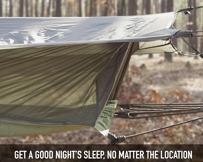Rothco Jungle Hammock with Mosquito Net and Rain Fly Roof – Portable and Lightweight – Great for Camping, Backpacking, and More