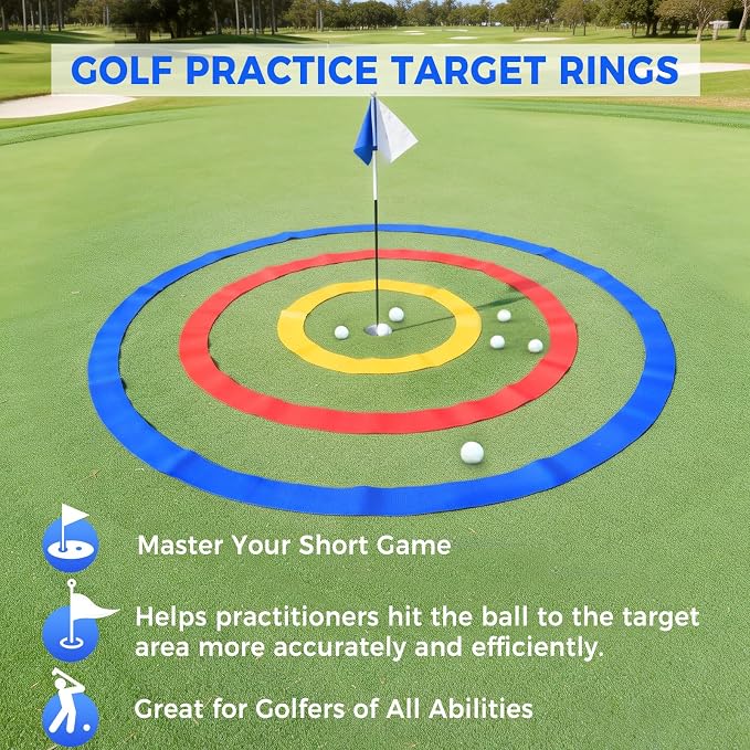 3 Pcs Golf Target Circle Training Aid,Putting and Chipping Training Tool - Short Game Improvement & Ideal for Chipping and Putting