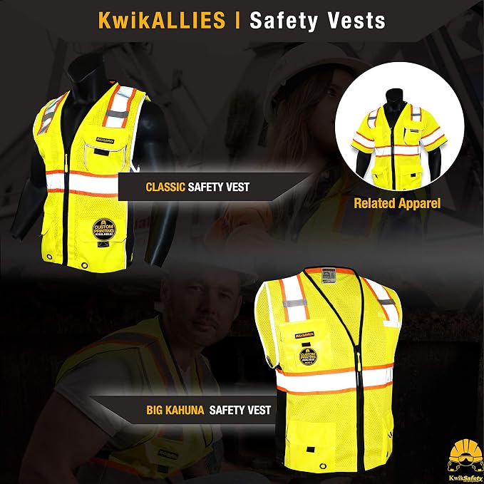 KwikSafety - Charlotte, NC - Men's & Women's Class 3 Safety Vest PPE Hi Vis Reflective ANSI OSHA