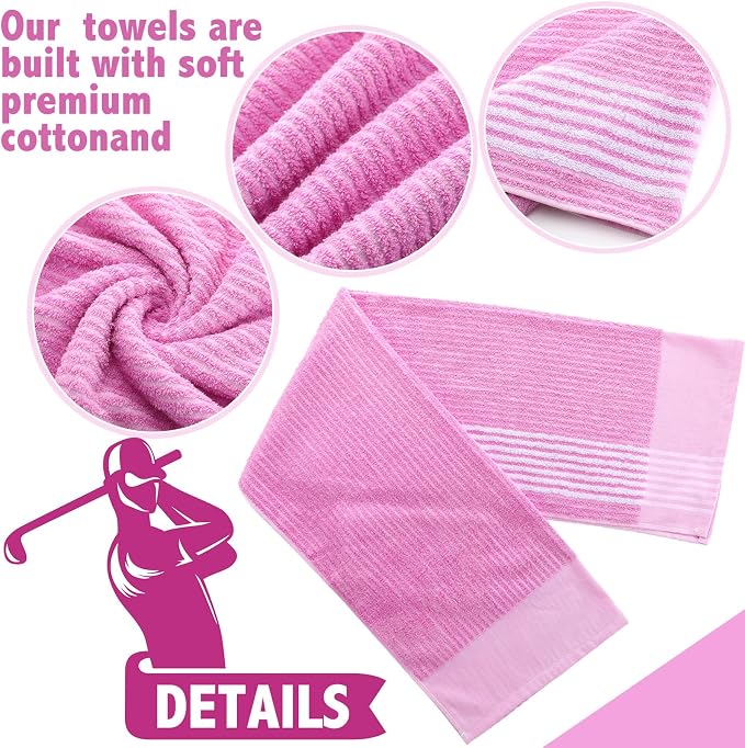 Buryeah Golf Towel 22 x 44 Inch Cotton Golf Caddy Towel Camping Large for Caddies Golfers Tour Players Club with Stripe