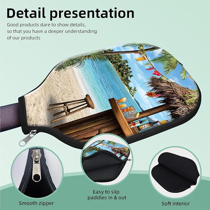 Pickleball Paddle Cover- Premium Water-Resistant Racket Sleeves with Reinforced Zippers, Universal Fit for USAPA Standard Paddles, Extra Padding Protection 6