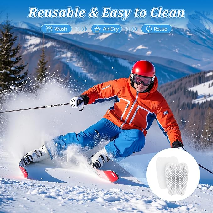 2/4/6/8 Pcs Ski Shin Guards for Boots, Gel Shin Pads for Ski & Snowboard, Lightweight Reusable Shin Protectors for Pressure Relief