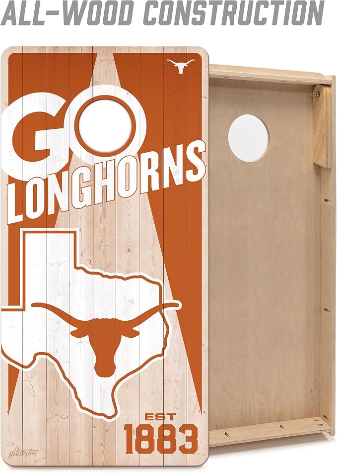 YouTheFan NCAA 2’ x 4’ Professional Wood Cornhole Game