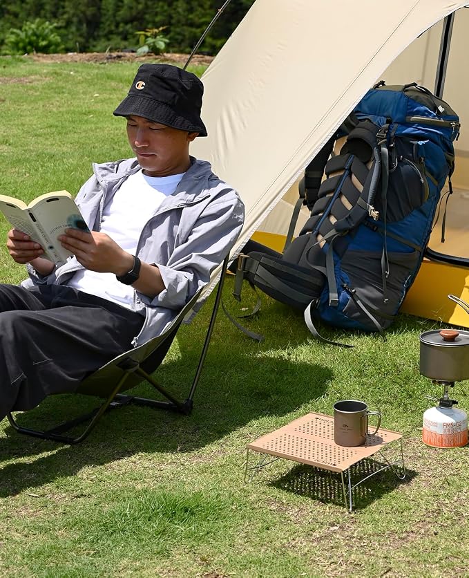 iClimb Mini Solo Folding Table Ultralight Compact for Backpacking Camping Hiking Beach Picnic (Silver, Mini)