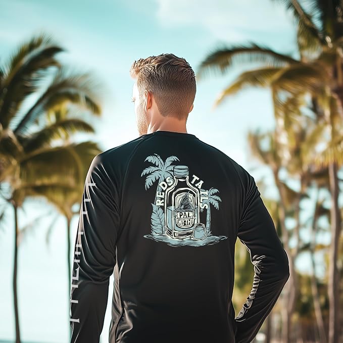 Palmyth Fishing Shirts for Men Long Sleeve UPF 50+ T Shirt Sun Protection | Quick Dry, Sun Protection, Myth-Cool Fabric, Fish Print, Moisture Wicking, Stretchy, Breathable, Fishing,Boating,Outdoor Wear
