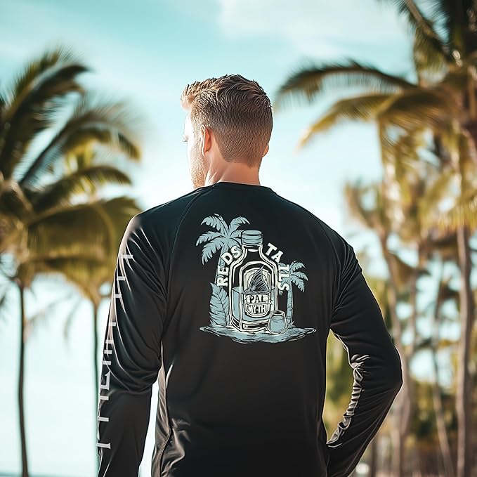 Palmyth Fishing Shirts for Men Long Sleeve UPF 50+ T Shirt Sun Protection | Quick Dry, Sun Protection, Myth-Cool Fabric, Fish Print, Moisture Wicking, Stretchy, Breathable, Fishing,Boating,Outdoor Wear