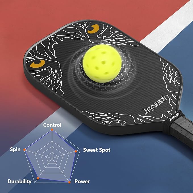 Pickleball Paddles Set, T700 Raw Carbon Fiber Pickleball Paddle, USAPA Approved 16mm Core Power Pickleball Racket for Adults Men Women, Phantom Eye GEN4 Pro
