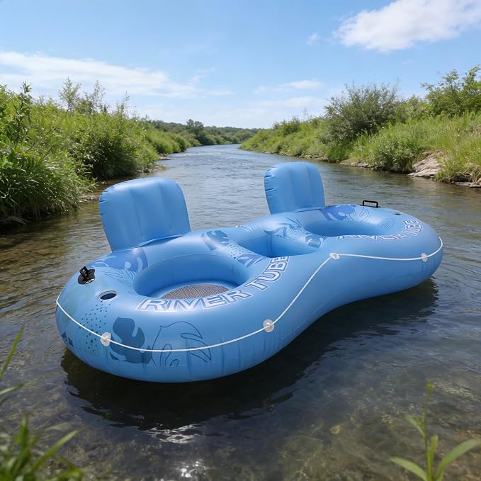 Inflatable Tanning Pool Lounger Float for 2 Person