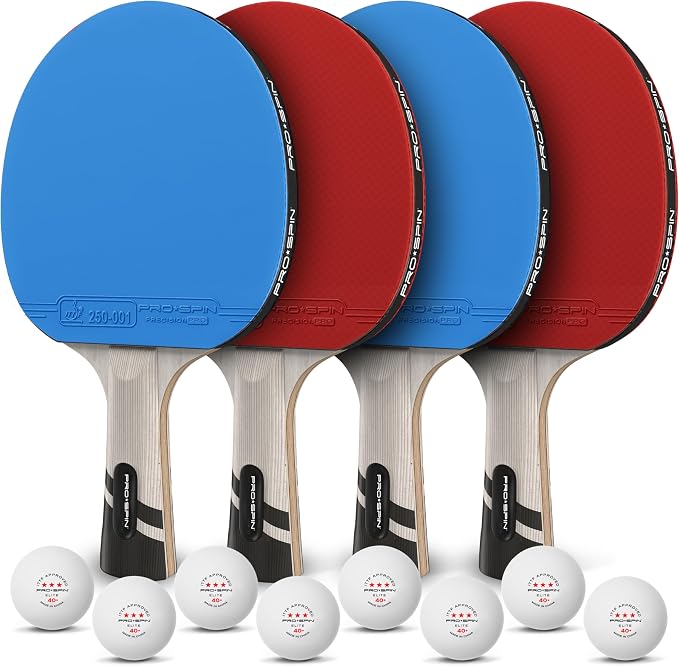 PRO-SPIN Ping Pong Paddles – ITTF Approved Professional Table Tennis Rackets with Carbon Fiber for Superior Control | 7-Ply Blade, Premium Rubber, 2.0mm Sponge