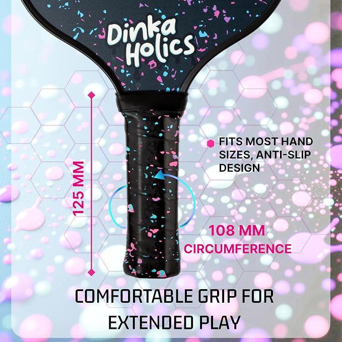 Carbon Fiber Pickleball Paddle – 16mm PP Honeycomb Core, Lightweight 220–235g, Comfortable Grip, Durable Design for Control & Power, Fun Designs