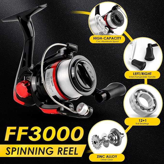 2-Pack 6.89FT Collapsible Fishing Pole Reel Combo Compact Fishing Gear | Telescopic Spinning Rod Reel Combo Lures Tackle Box Accessories Lightweight Travel Fishing Tool Set for Fishermen Gift