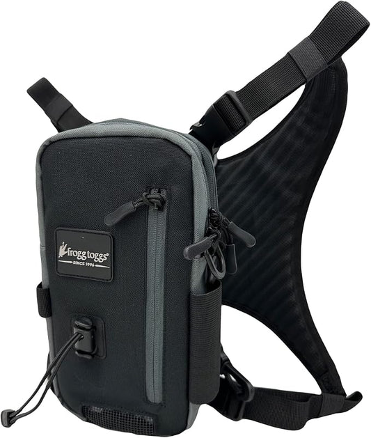 FROGG TOGGS Hightide Fishing Chest Pack, Easy Hands-Free tackle storage bag with built-in Rod Support