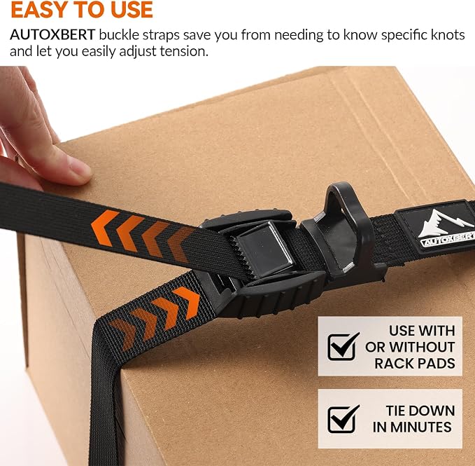 4PK 1" x15ft Surfboard Tie Down Straps Heavy Duty Roof Rack Lashing Straps | 700lbs max break strength cambuckle cords;safely secure kayaks,canoes,SUP paddle boards,and cargo without any paint scratches