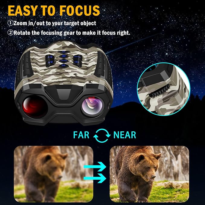 WISHBETY Night Vision Goggles,4K Night Vision Binoculars for Adult with 3.5" HD Screen,32GB TF Card for Photo and Video,9 Gear Infrared and 10X Digital Zoom for Outdoor Enthusiasts and Animal Watchers