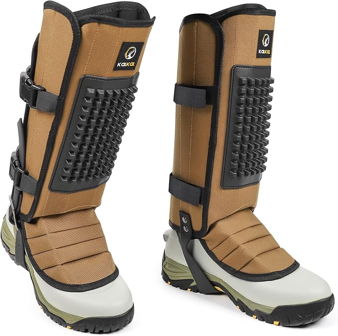 Kalkal Snake Gaiters, 1200D Waterproof Snake Chaps Snake Gaiters for Men Women, Adjustable Snake Bite Protection Snake Guards for Legs Men, Snake Proof Gaiters for Hiking Hunting