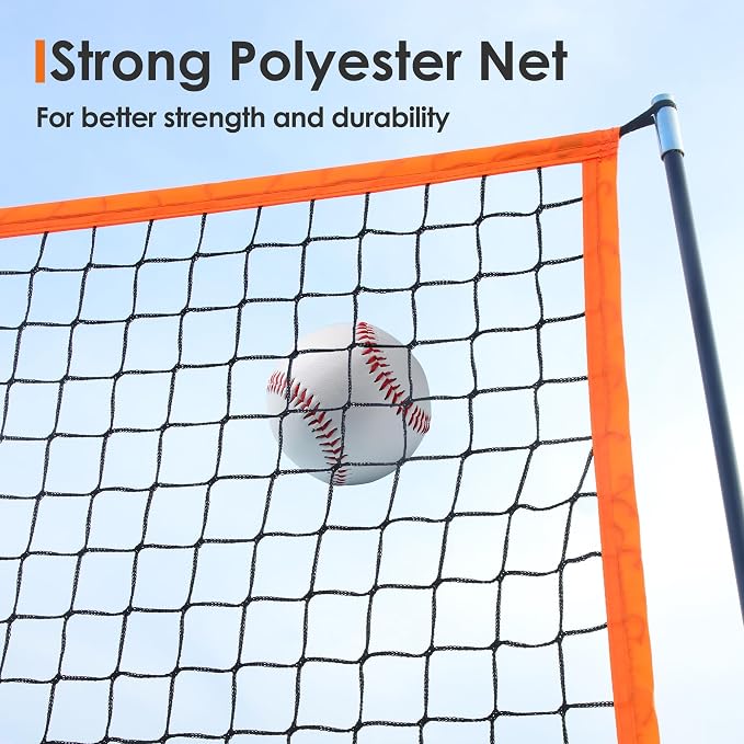 L Screen Baseball Pitching Screen for Batting Cage, Lightweight Pitch Training Accessory, 7x7 ft Pitcher Protection L-Screen Protector Net for Pitcher Safety