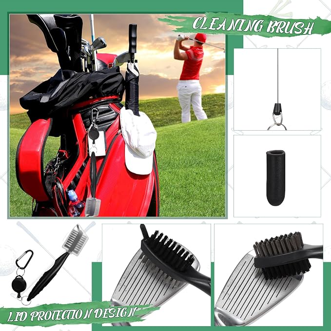 Syhood 21 Pcs Golf Accessories Kit Cleaning Kit Include Golf Brush, Towel, Groove Sharpener, Divot Repair Tool, Ball Alignment Portable Tool Gifts Graduation for Men