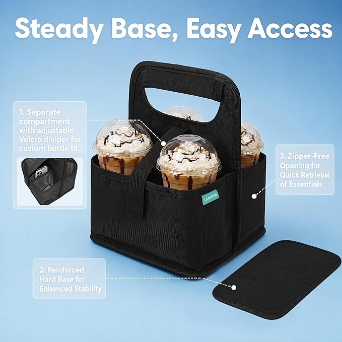 Paddle Board Cooler Paddle Board and Kayak Drink Cup Holder Reusable Insulated Coffee Cup Carrier, 2-in-1 Drink & Phone Holder Essential SUP Accessories for Paddleboarding