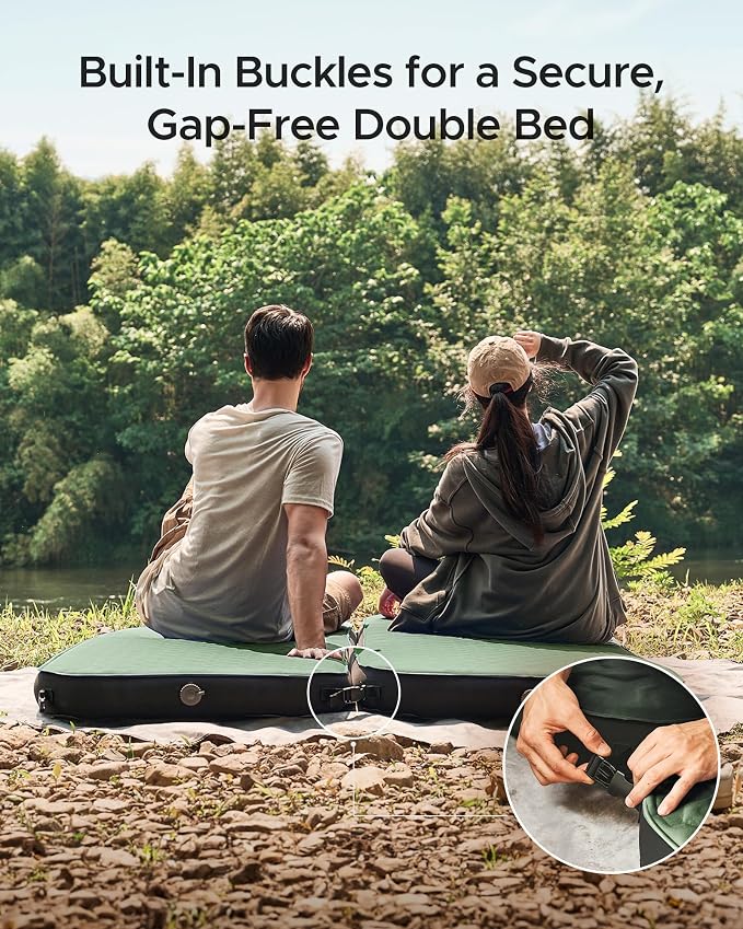 Acacia 4" Thick Self Inflating Sleeping Pad with Foam, Innovative Y-Shaped Telescopic Structure, Ultraportable Camping Air Mattress with Pump Sack, Easy Roll Up Sleep Bed for Travel Tent Car