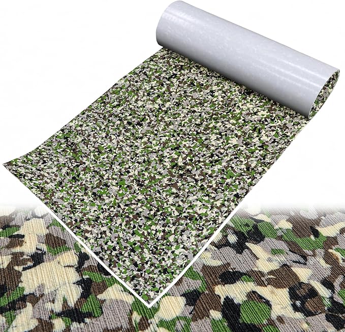 Boat Flooring EVA Foam Boat Decking Sheet Self Adhesive Marine Flooring Brushed Camo Marine Carpet for Boats Yacht Kayak Decking Cushioning Cooler Seating Helm Pad Swimming RV Golf Cart Non Slip Pad