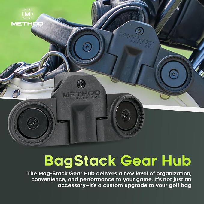 Method Golf RiderStack Tour Pack – Magnetic Golf Cart Phone Holder & Gear Hub with Magnetic Rangefinder Strap, Towel, Club Brush – Premium Accessories, Fits EZGO, Club Car & Yamaha