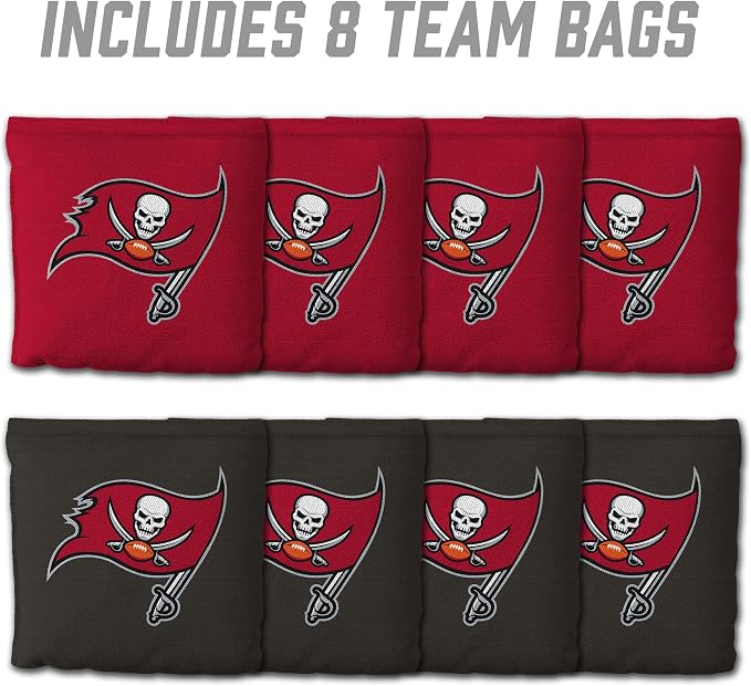 YouTheFan Officially-licensed NFL Set of 8 Cornhole Bags - All Weather Dual Sided Slide & Stop - regulation size