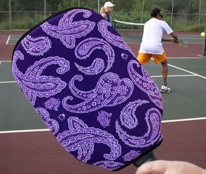 BeeJos Women's Paisley Collection: Premium Slip-On Pickleball Paddle Cover-Fits Standard Size Paddles-Zipperless (Paddle not Included) 2 Color Variations Handmade in USA