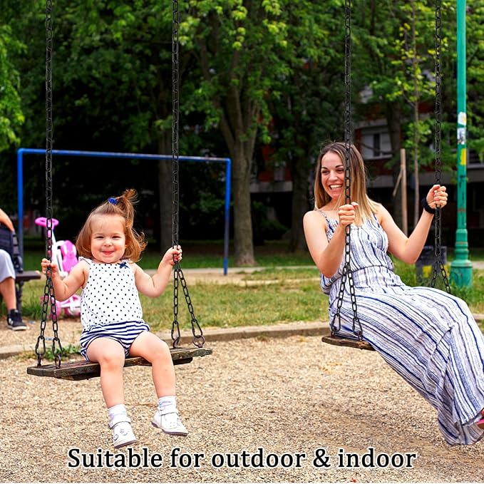 2 Pack 63in Hanging Chair Chain with 4 Carabiners, 500LB Capacity Hanging Kits Heavy Duty Hanging Chair Hardware for Hammock Swing Punching Bags Sandbag Indoor Outdoor Yoga Gym (Black,63in)