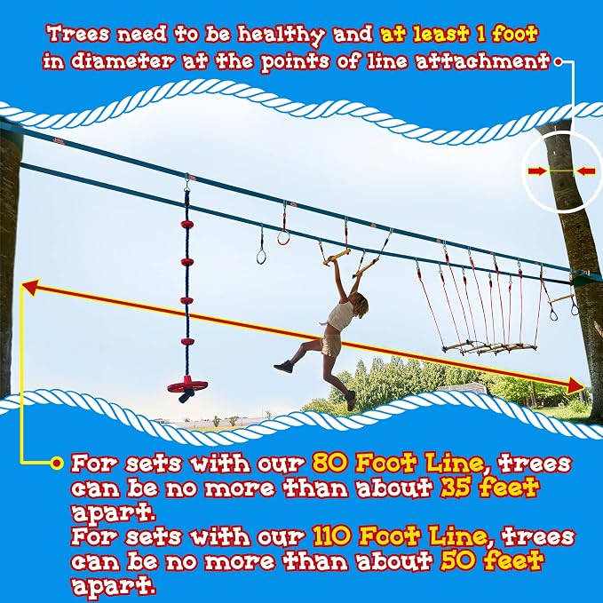 Lily's Things Replacement Slack Line and Ratchet for Double Ninja Course Sets - Ninja Slackline…