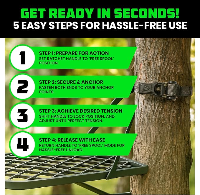 Rhino USA x Realtree Ratchet Straps Tie Downs (4PK) - 1" x15' (1,823lb Break Strength) - Ultimate Tie Down Straps with Safety S Hooks - for Trucks, Cargo, Moving, Appliances- Realtree APX Camo